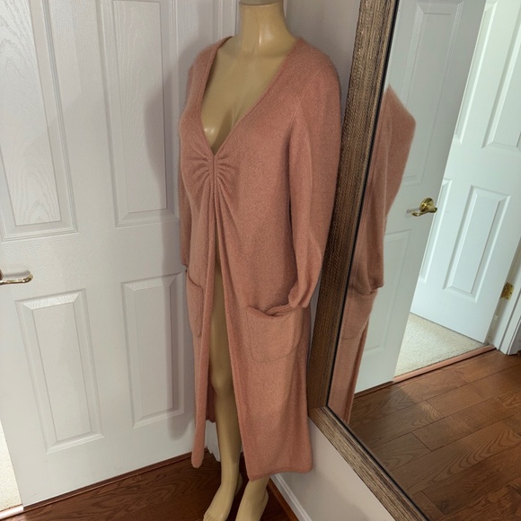 Chloe Pink Long Cardigan Sweater - Picture 3 of 6